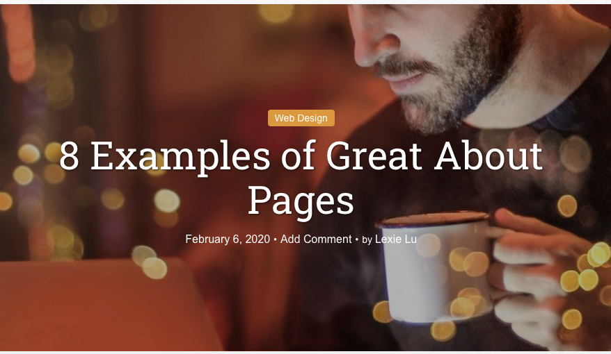 8 Examples of Great About Pages